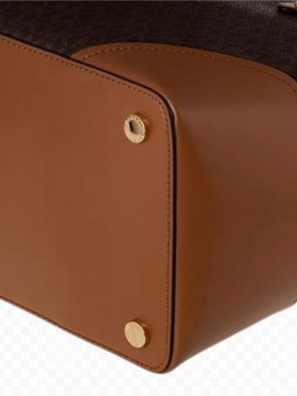 NWT - Michael Kors Brown Logo-Print Tote with Tan Leather Trim - Picture 3 of 6
